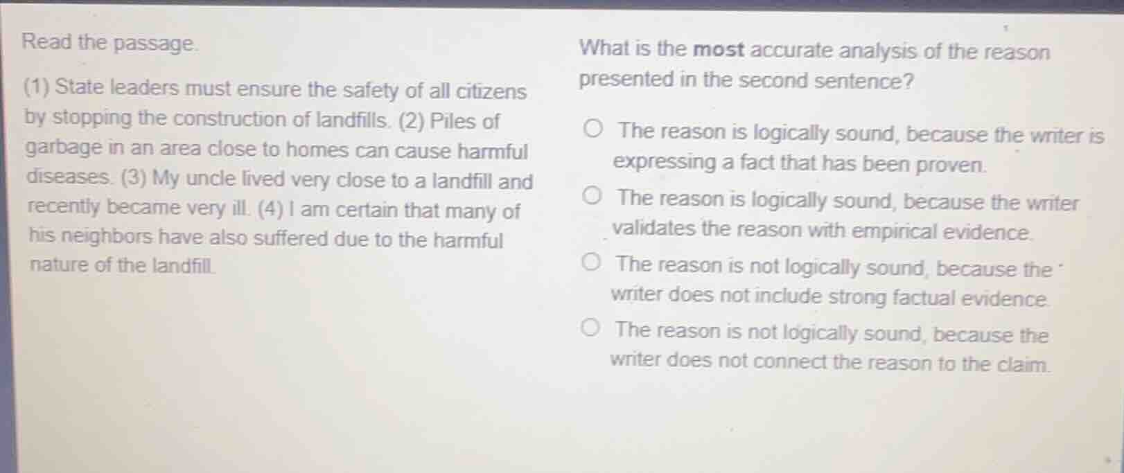 read the passage. (1) state leaders must ensure the safety of all citiz…