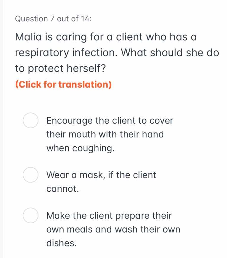 question 7 out of 14: malia is caring for a client who has a respirator…