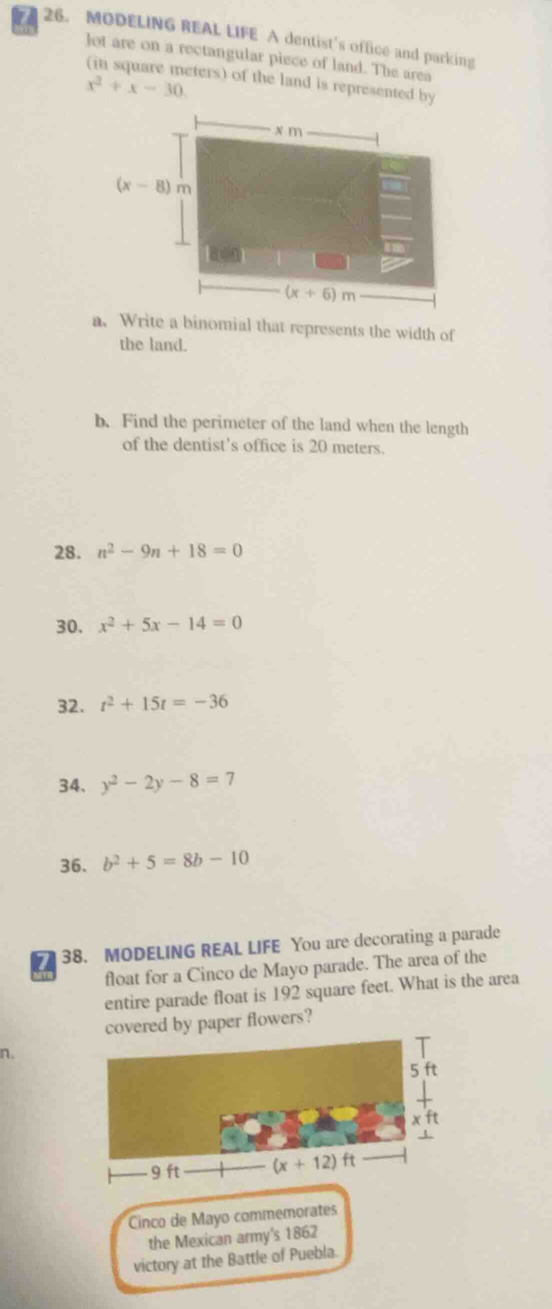 26. modeling real life a dentist’s office and parking lot are on a rect…