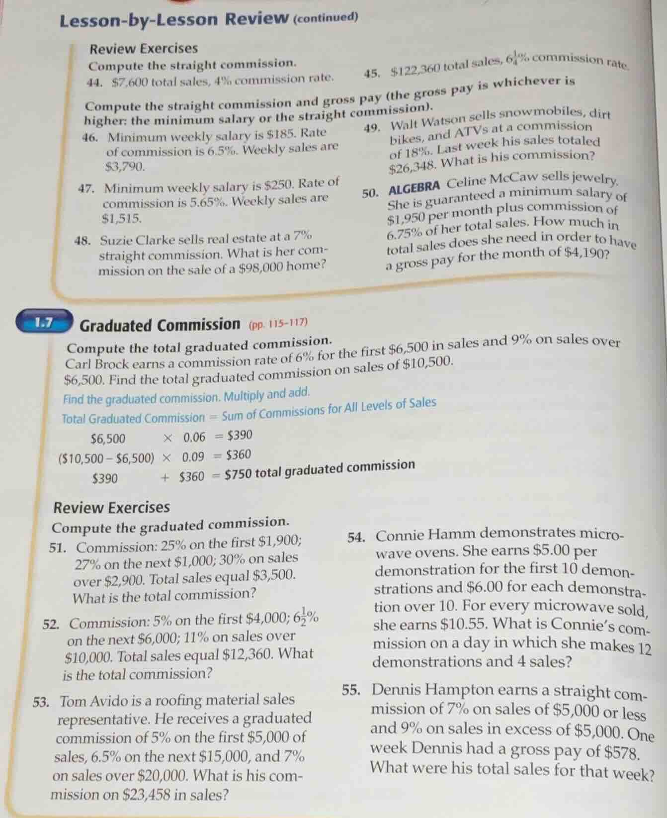 lesson - by - lesson review (continued) review exercises compute the st…