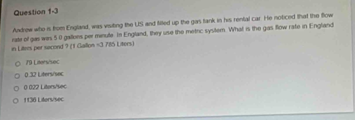 question 1-3 andrew who is from england, was visiting the us and filled…