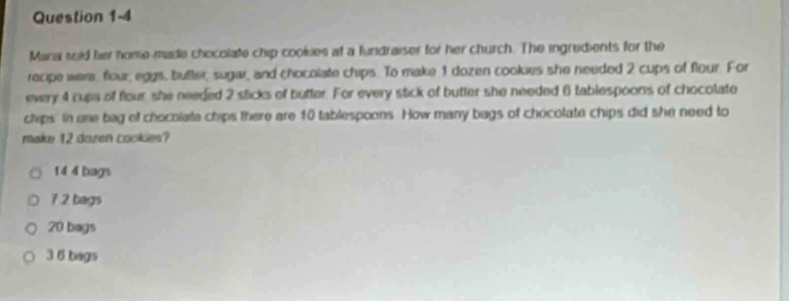 question 1-4 maria sold her home - made chocolate chip cookies at a fun…