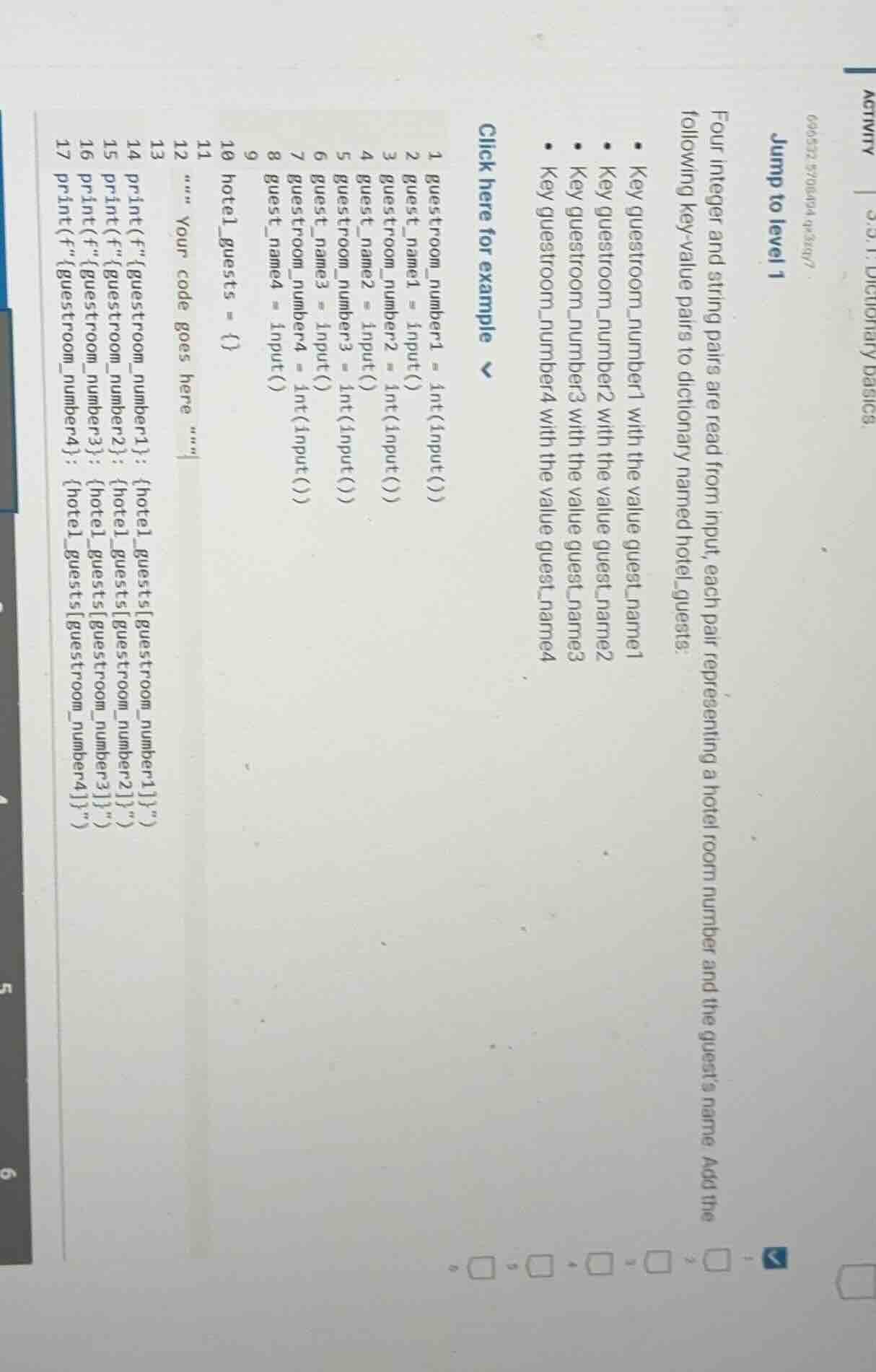 jump to level 1 four integer and string pairs are read from input, each…