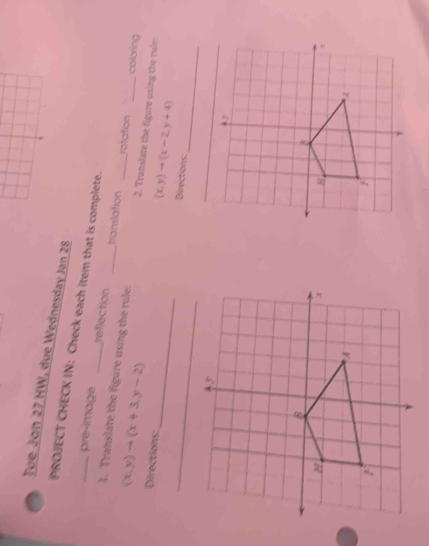 tue jan 27 hw, due wednesday jan 28 project check in: check each item t…