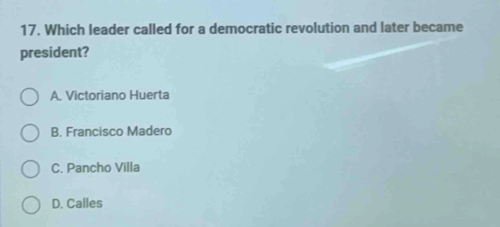 17. which leader called for a democratic revolution and later became pr…
