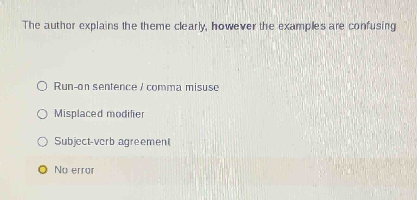 the author explains the theme clearly, however the examples are confusi…