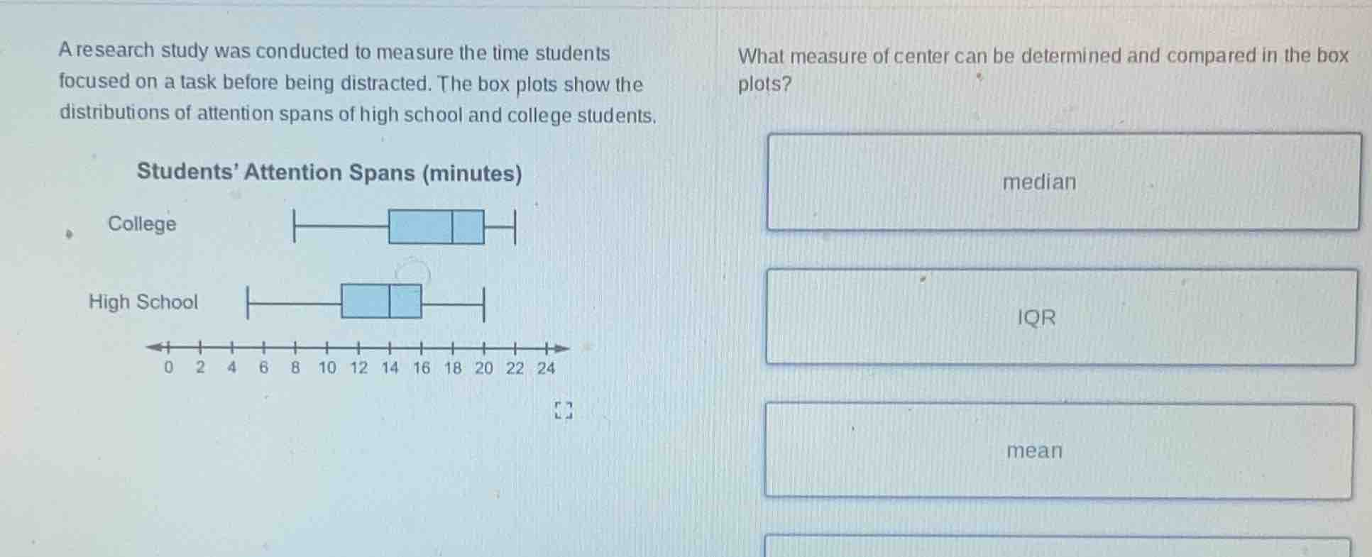 a research study was conducted to measure the time students focused on …