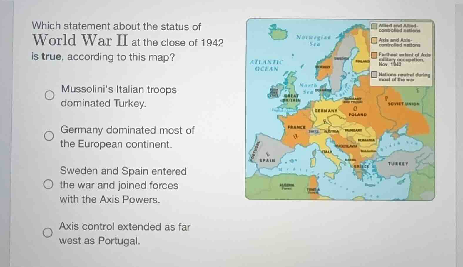 which statement about the status of world war ii at the close of 1942 i…