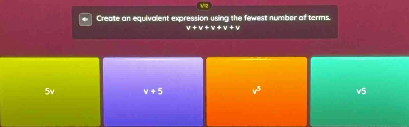 create an equivalent expression using the fewest number of terms. v + v…