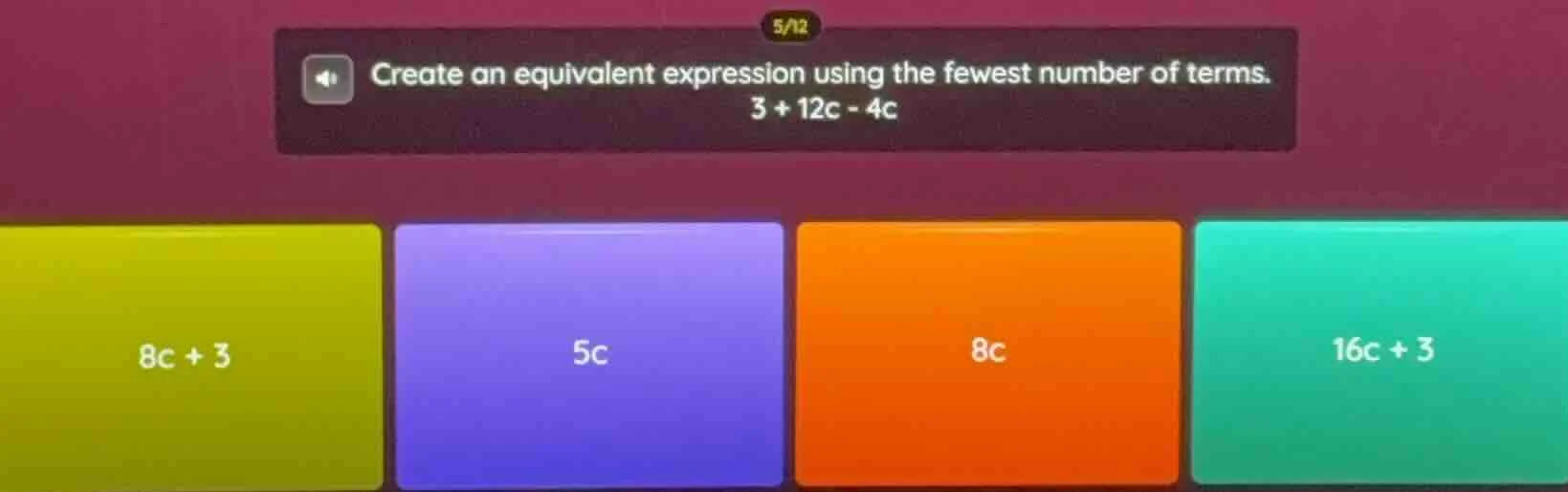 create an equivalent expression using the fewest number of terms. 3 + 1…