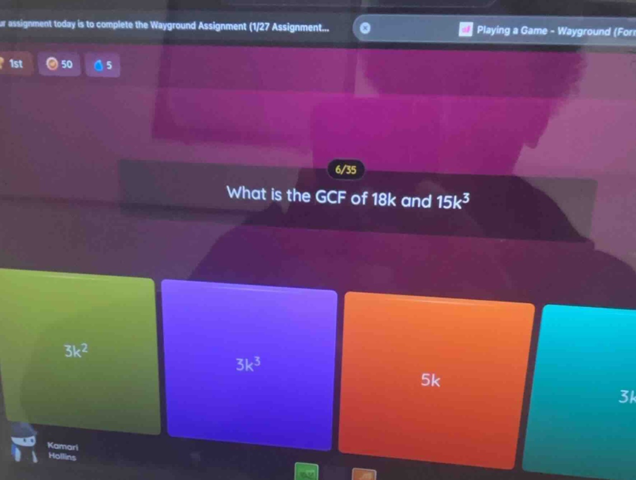 what is the gcf of 18k and 15k³