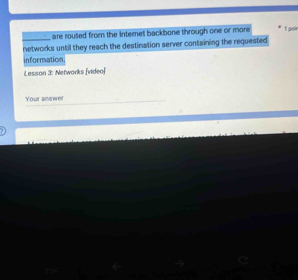 ______ are routed from the internet backbone through one or more networ…