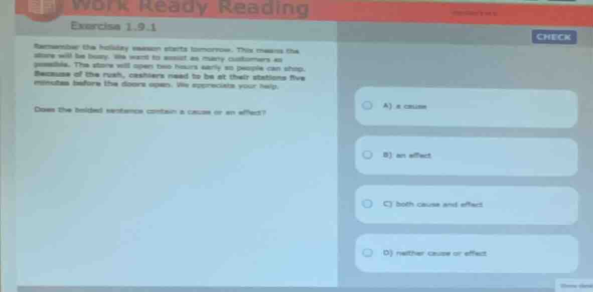 work ready reading exercise 1.9.1 remember the holiday season starts to…