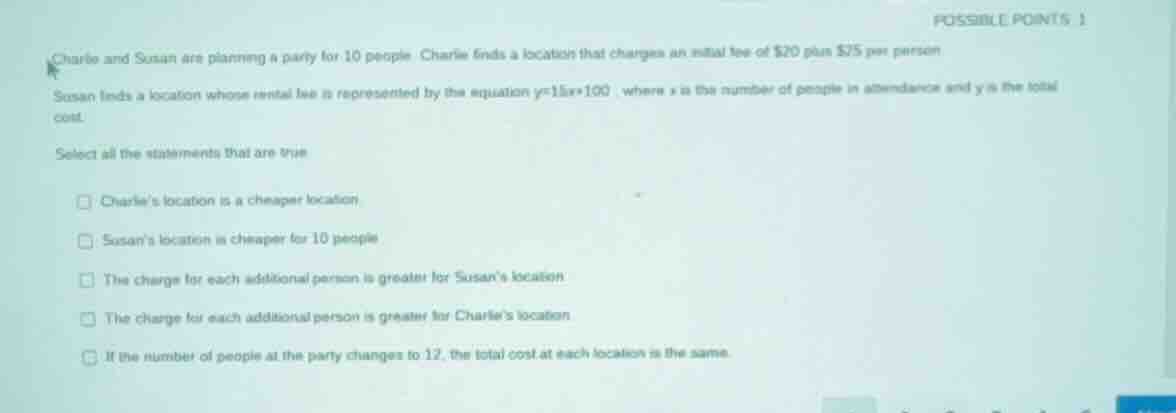 charlie and susan are planning a party for 10 people. charlie finds a l…