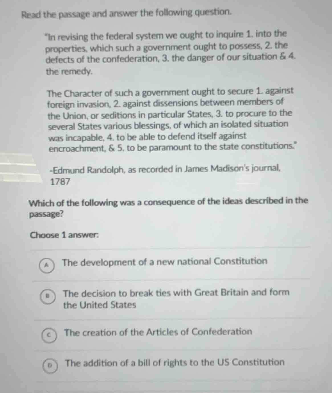 read the passage and answer the following question. \in revising the fe…