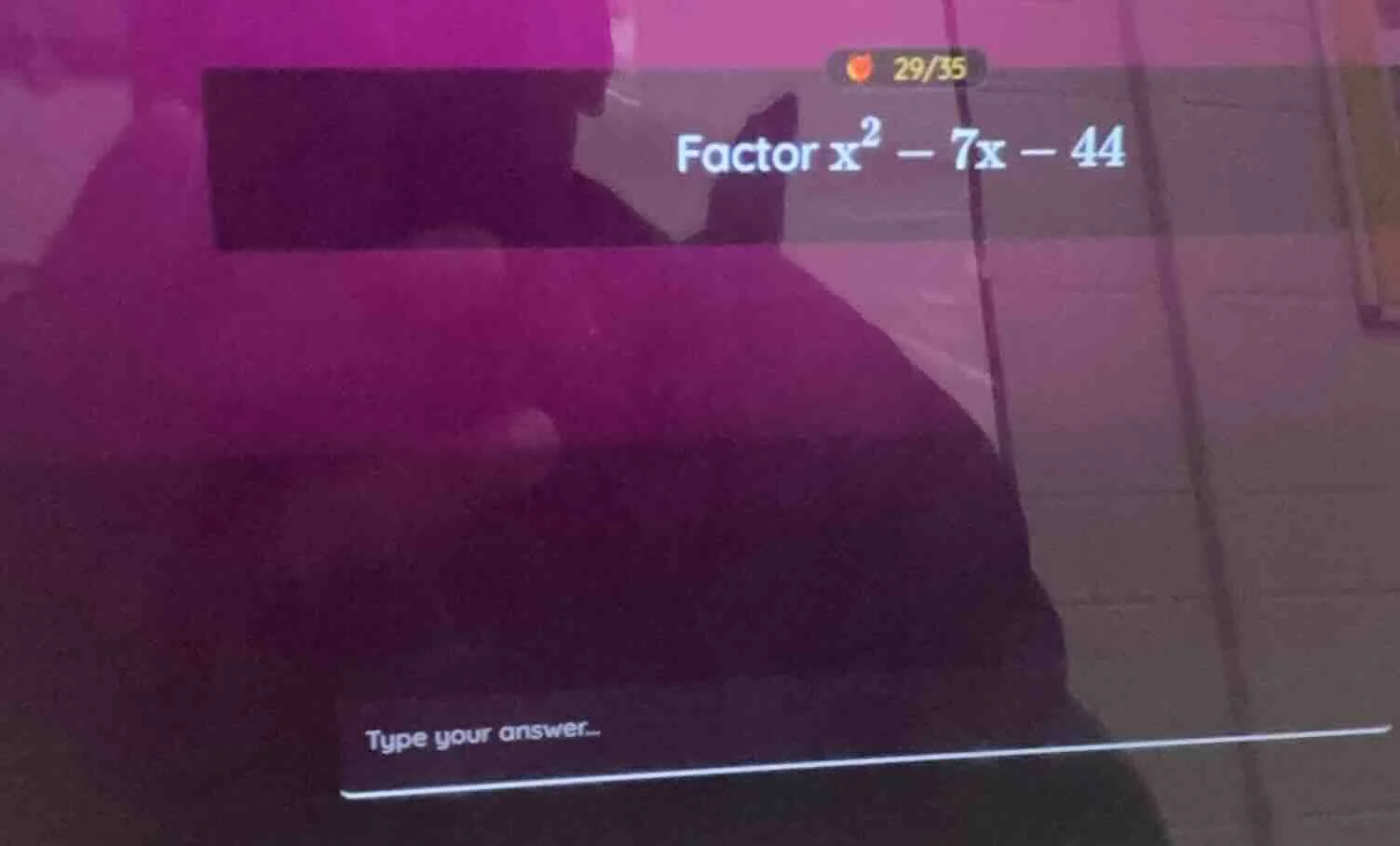 factor $x^2 - 7x - 44$