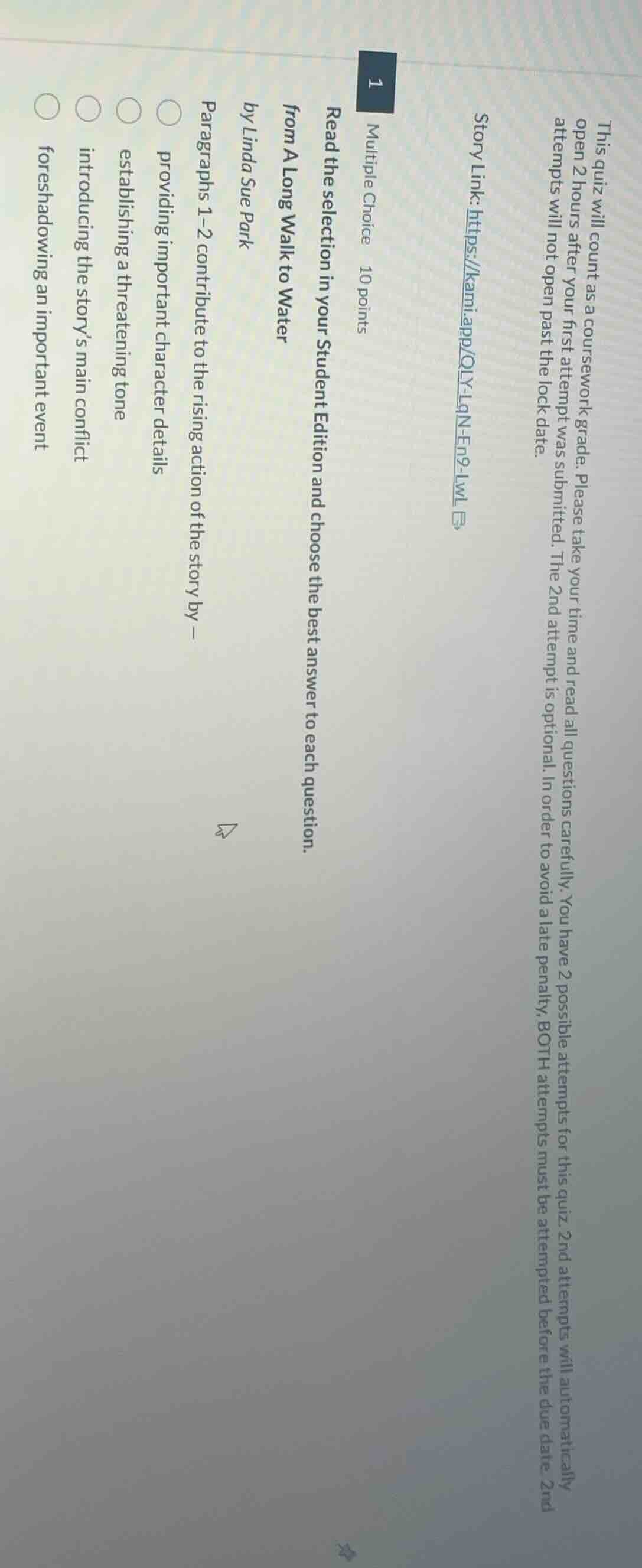 this quiz will count as a coursework grade. please take your time and r…