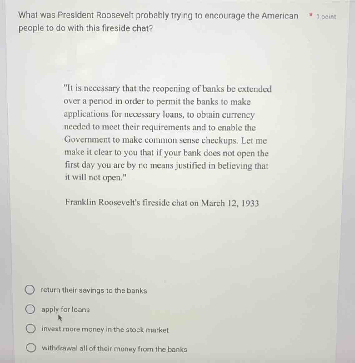 what was president roosevelt probably trying to encourage the american …