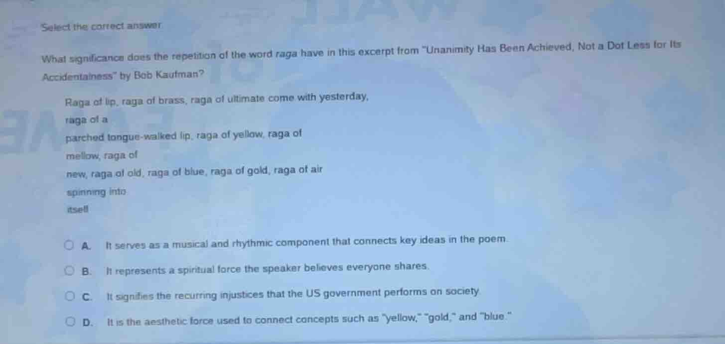 select the correct answer what significance does the repetition of the …