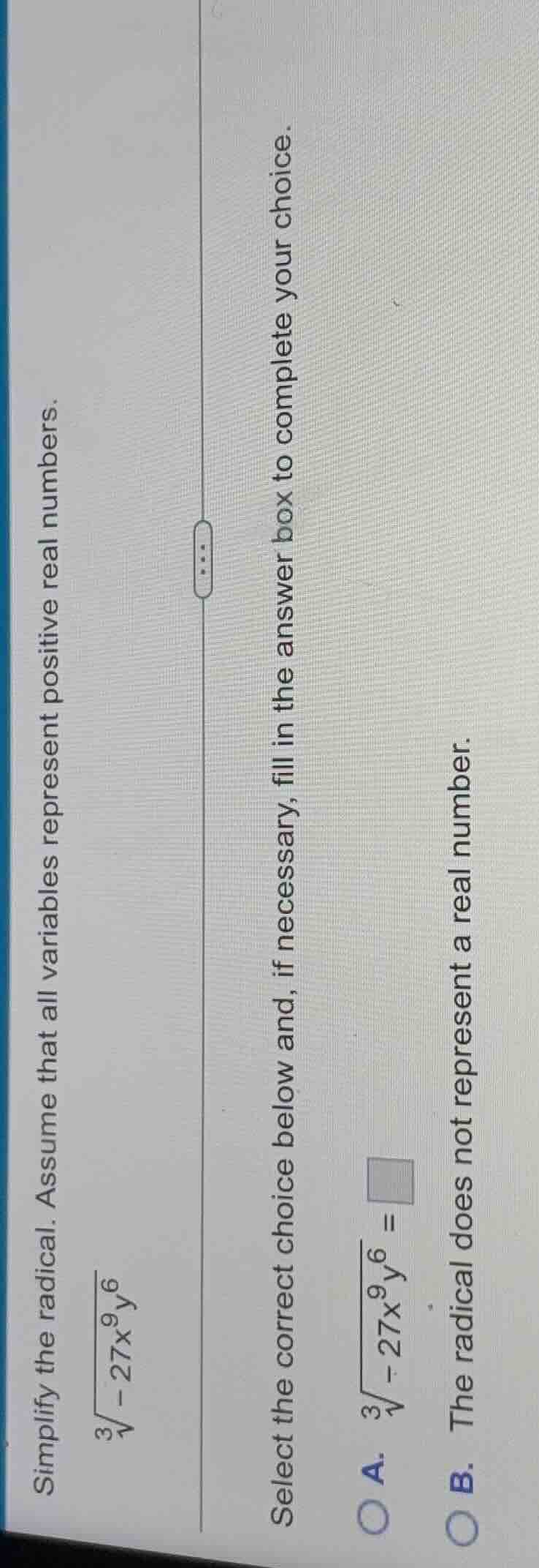 simplify the radical. assume that all variables represent positive real…