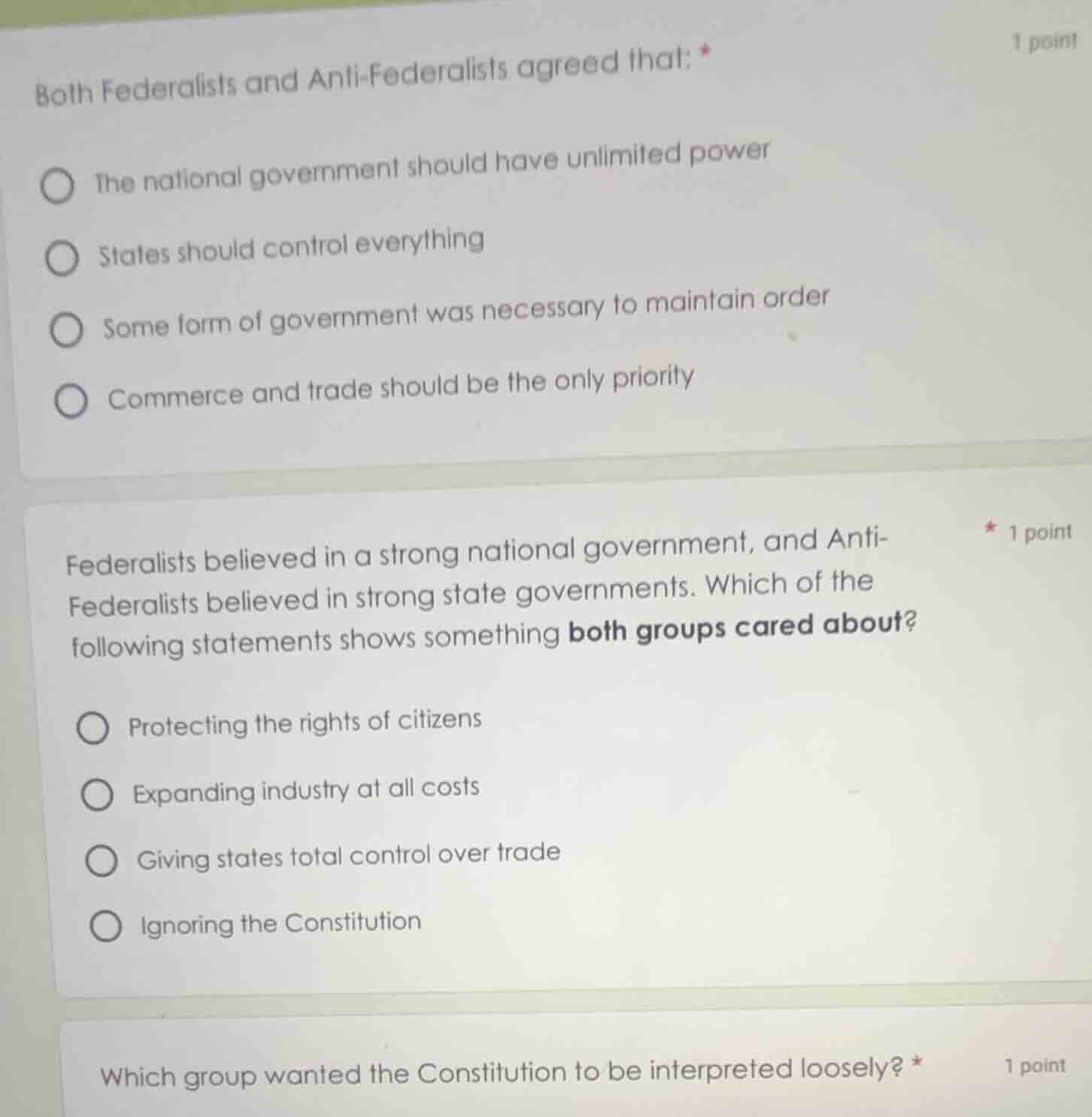 both federalists and anti - federalists agreed that: * the national gov…