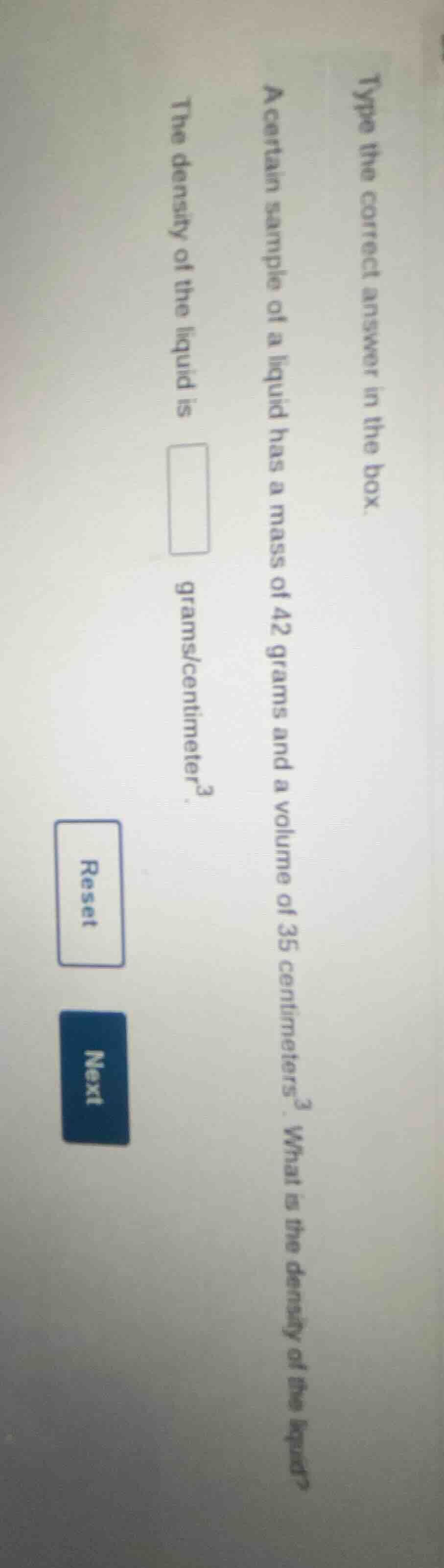 type the correct answer in the box. a certain sample of a liquid has a …