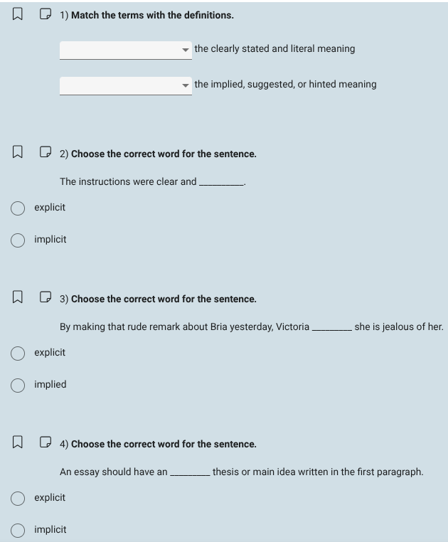 1) match the terms with the definitions. the clearly stated and literal…