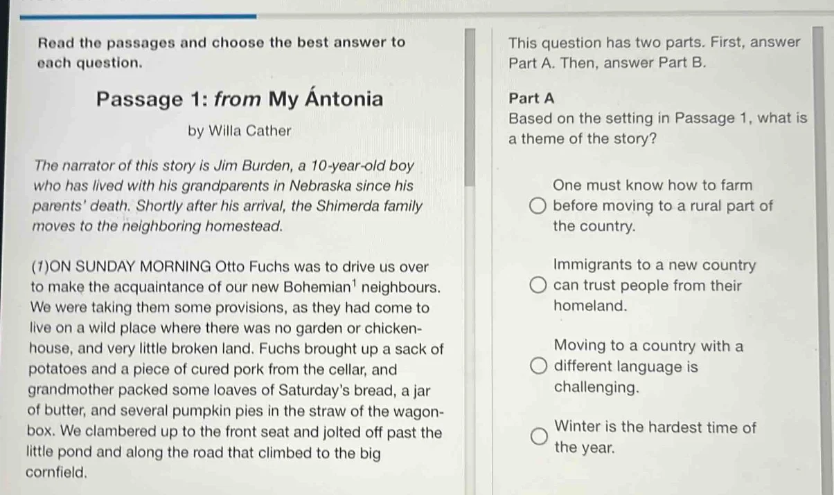 read the passages and choose the best answer to each question. passage …