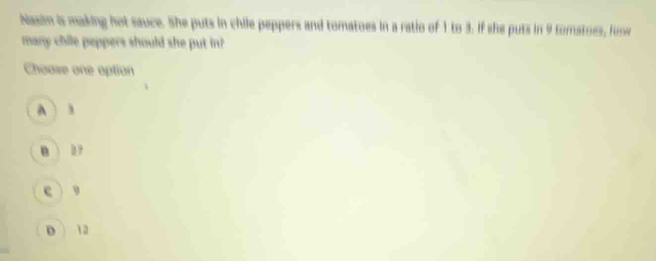 nadia is making hot sauce. she puts in chile peppers and tomatoes in a …