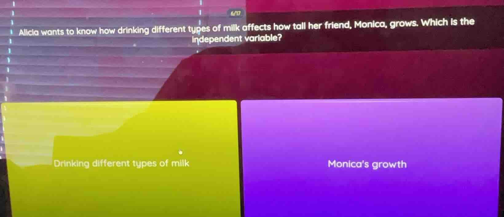 alicia wants to know how drinking different types of milk affects how t…