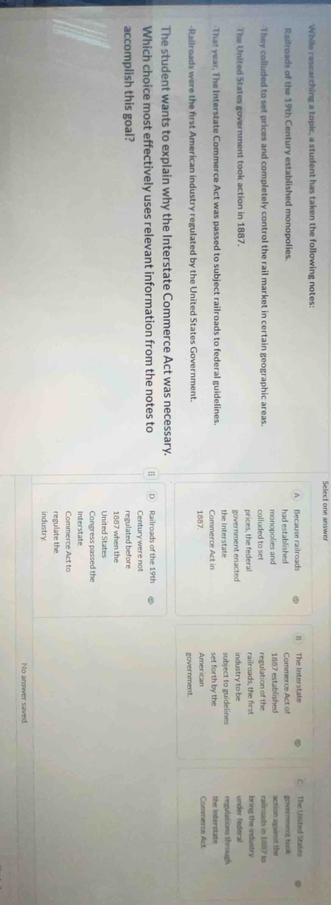 while researching a topic, a student has taken the following notes: -ra…