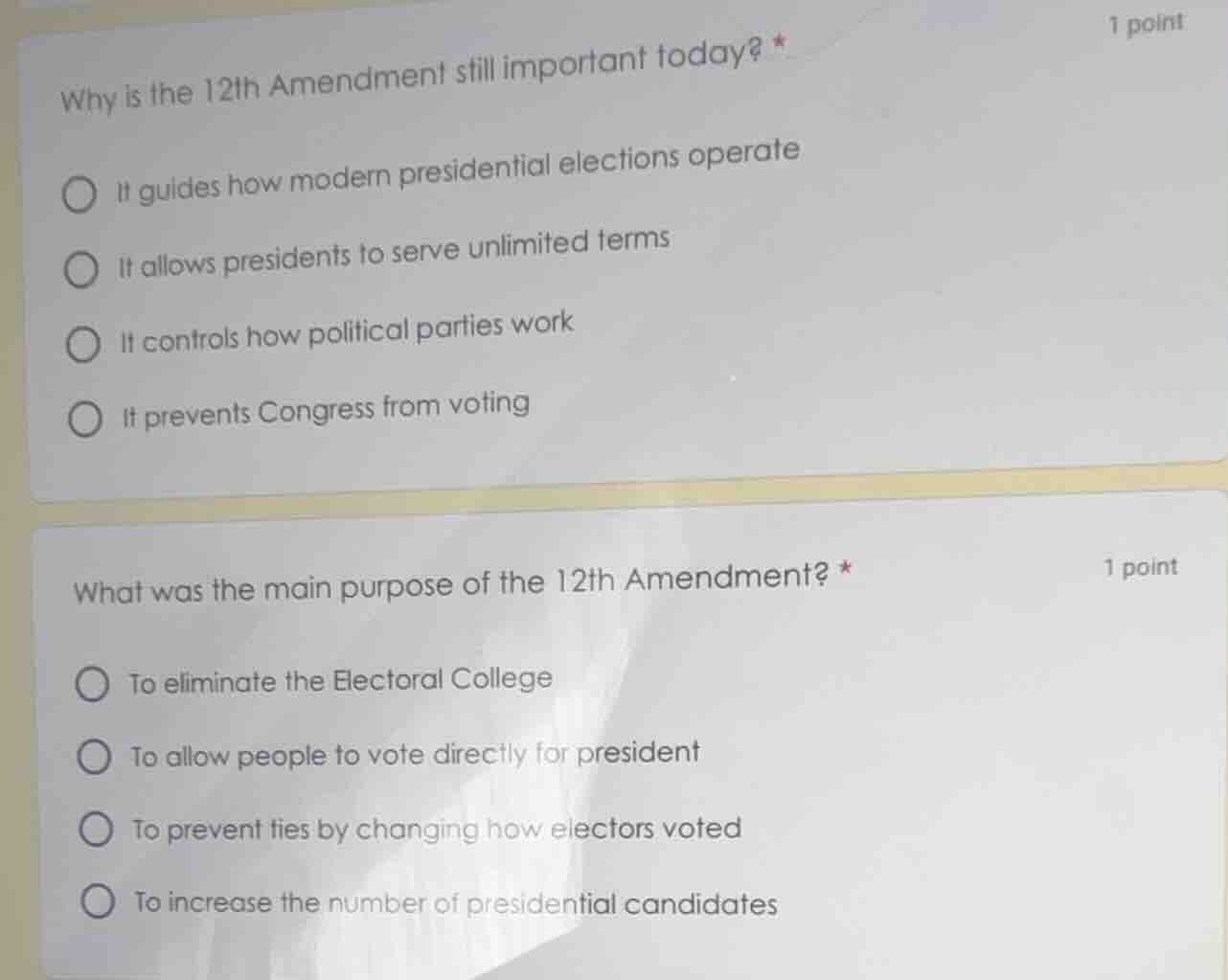 why is the 12th amendment still important today? * it guides how modern…
