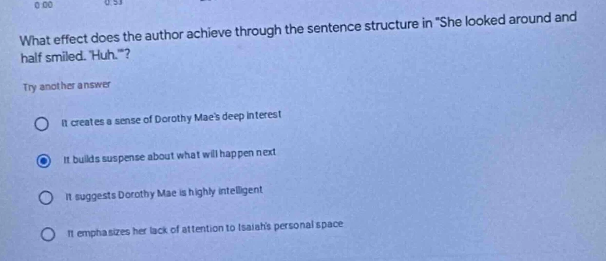 what effect does the author achieve through the sentence structure in \…