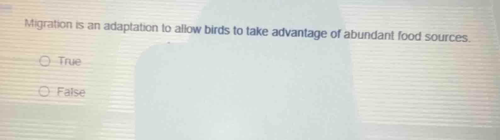 migration is an adaptation to allow birds to take advantage of abundant…