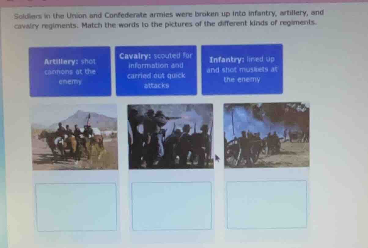 soldiers in the union and confederate armies were broken up into infant…
