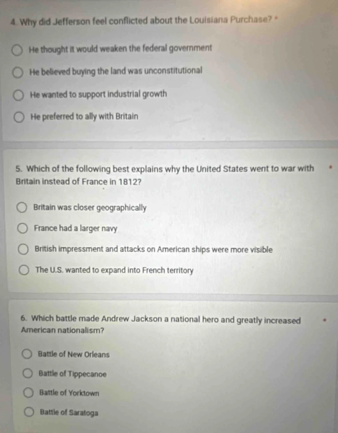 4. why did jefferson feel conflicted about the louisiana purchase? he t…