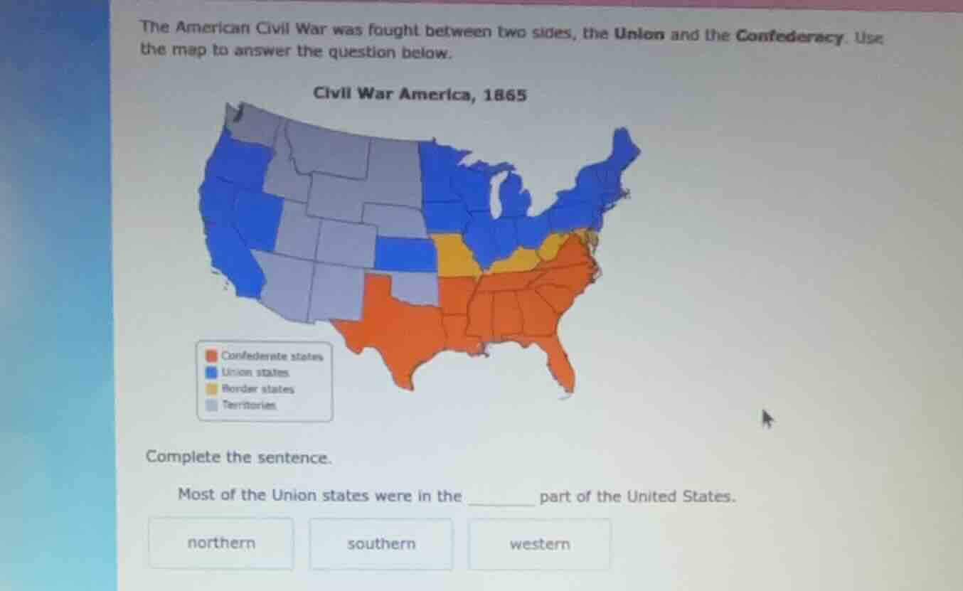 the american civil war was fought between two sides, the union and the …