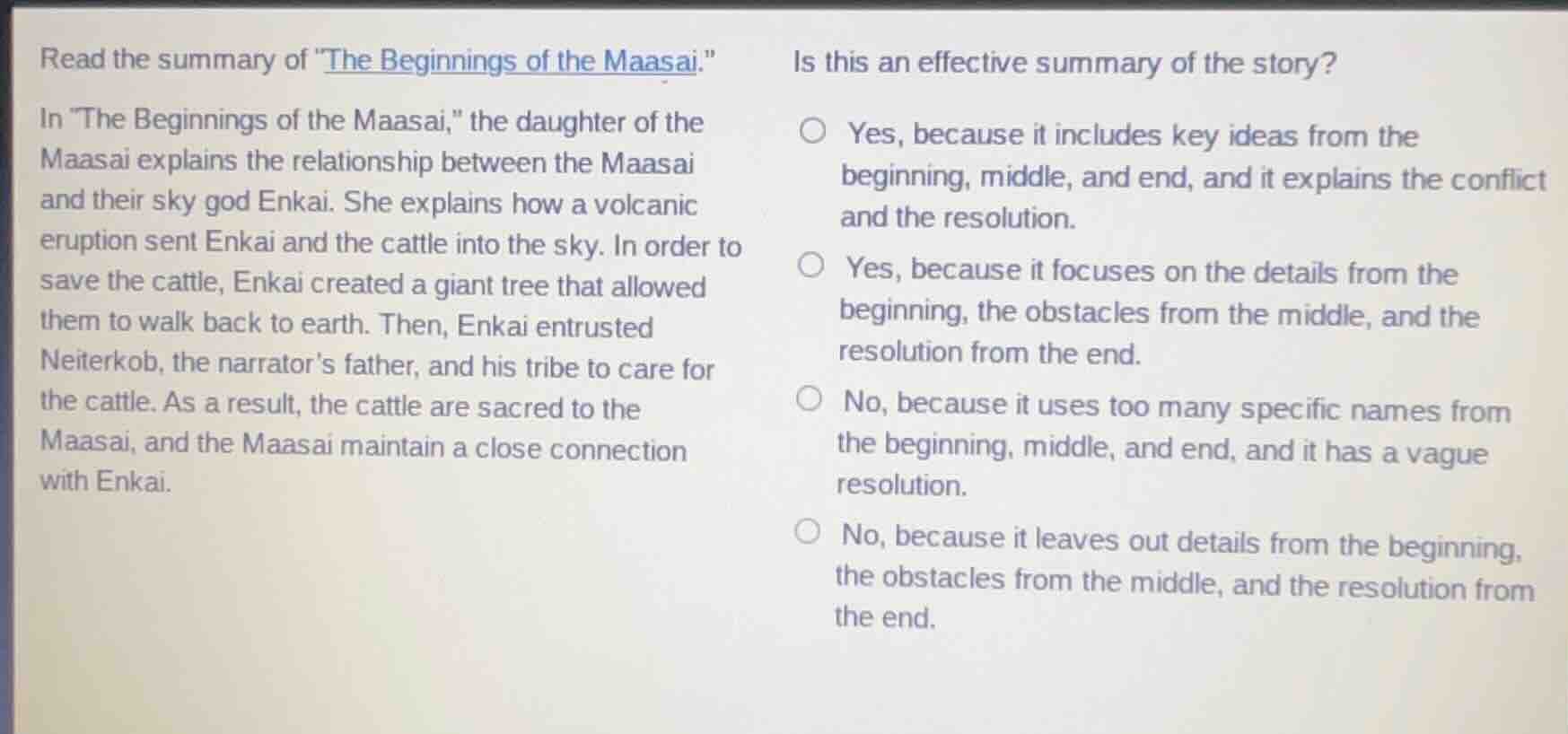 read the summary of the beginnings of the maasai. in the beginnings of …