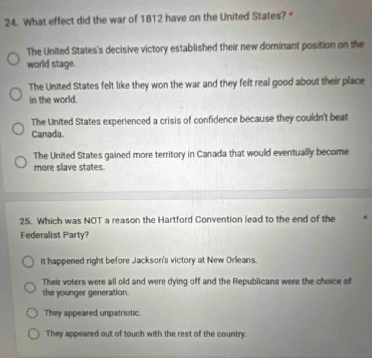 24. what effect did the war of 1812 have on the united states? the unit…