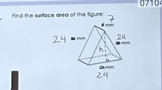 find the surface area of the figure: