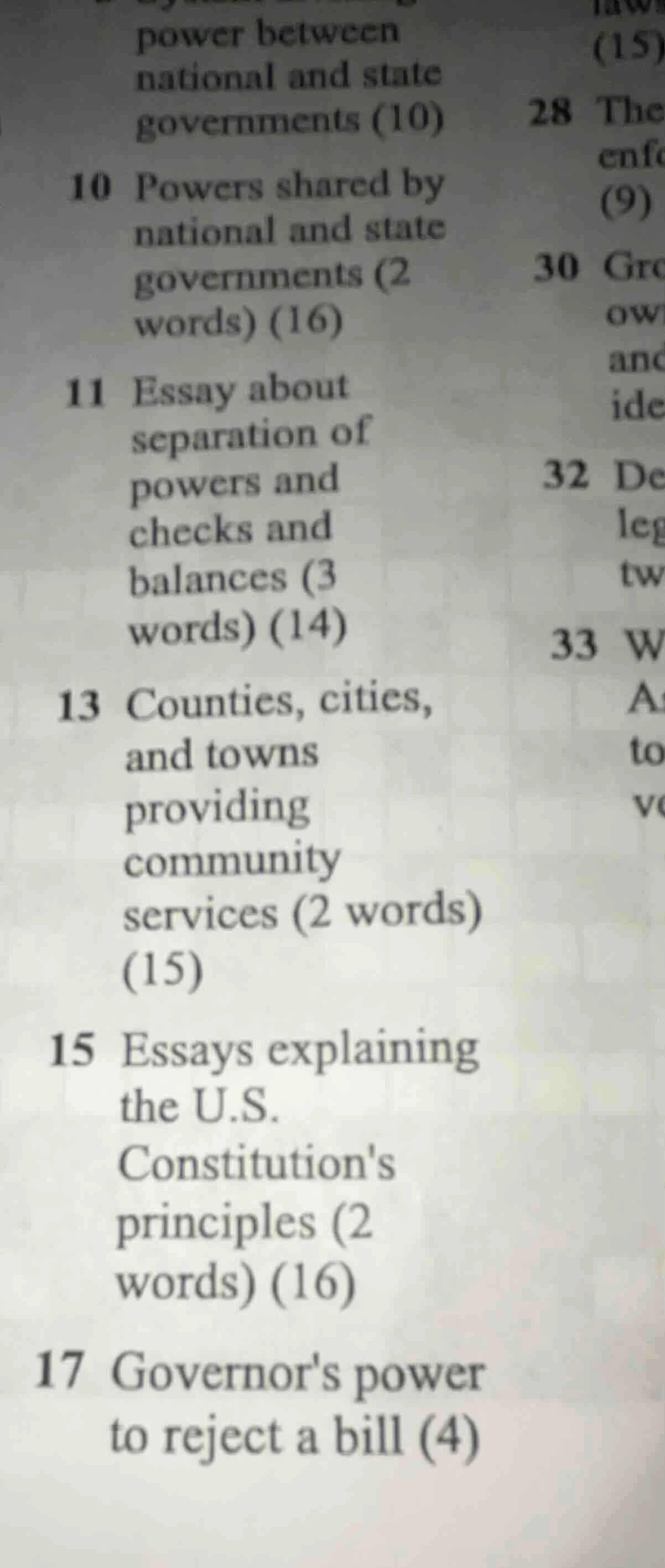 power between national and state governments (10) 10 powers shared by n…