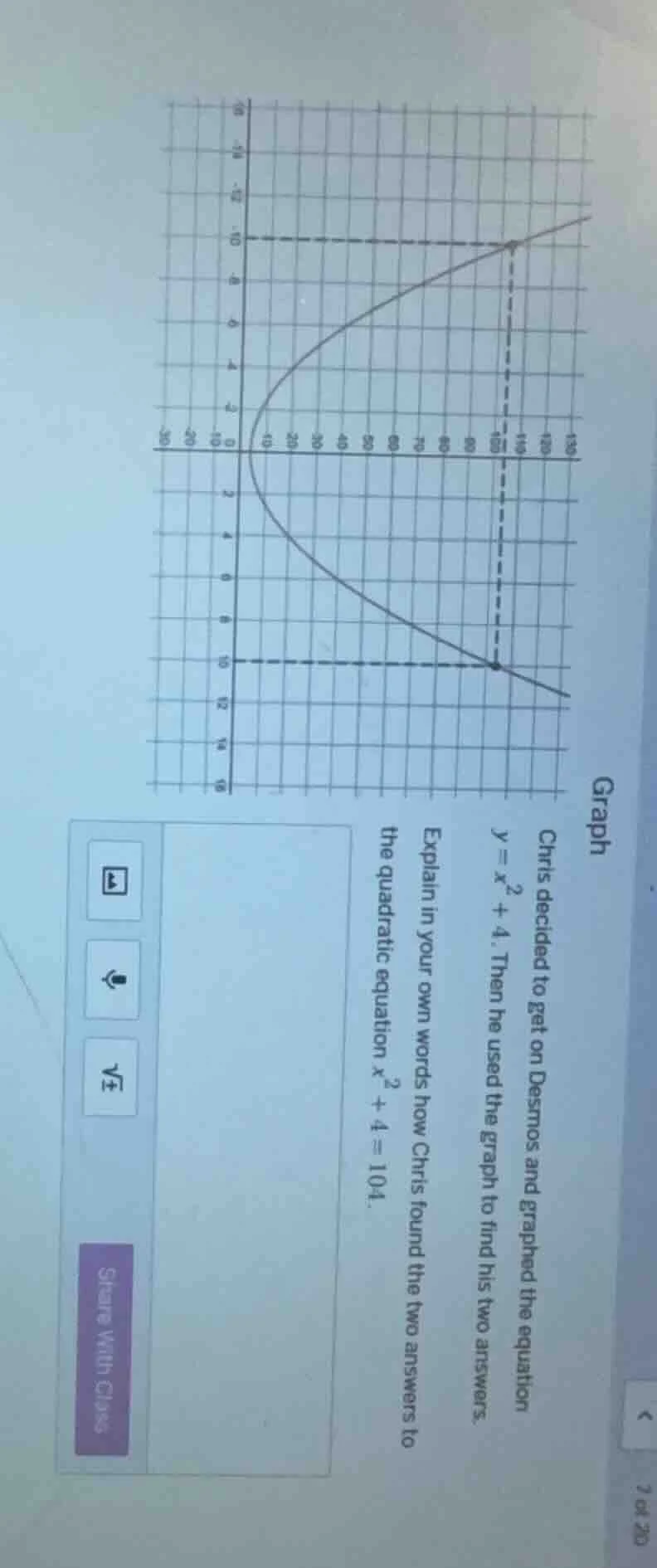 graph chris decided to get on desmos and graphed the equation ( y = x^2…