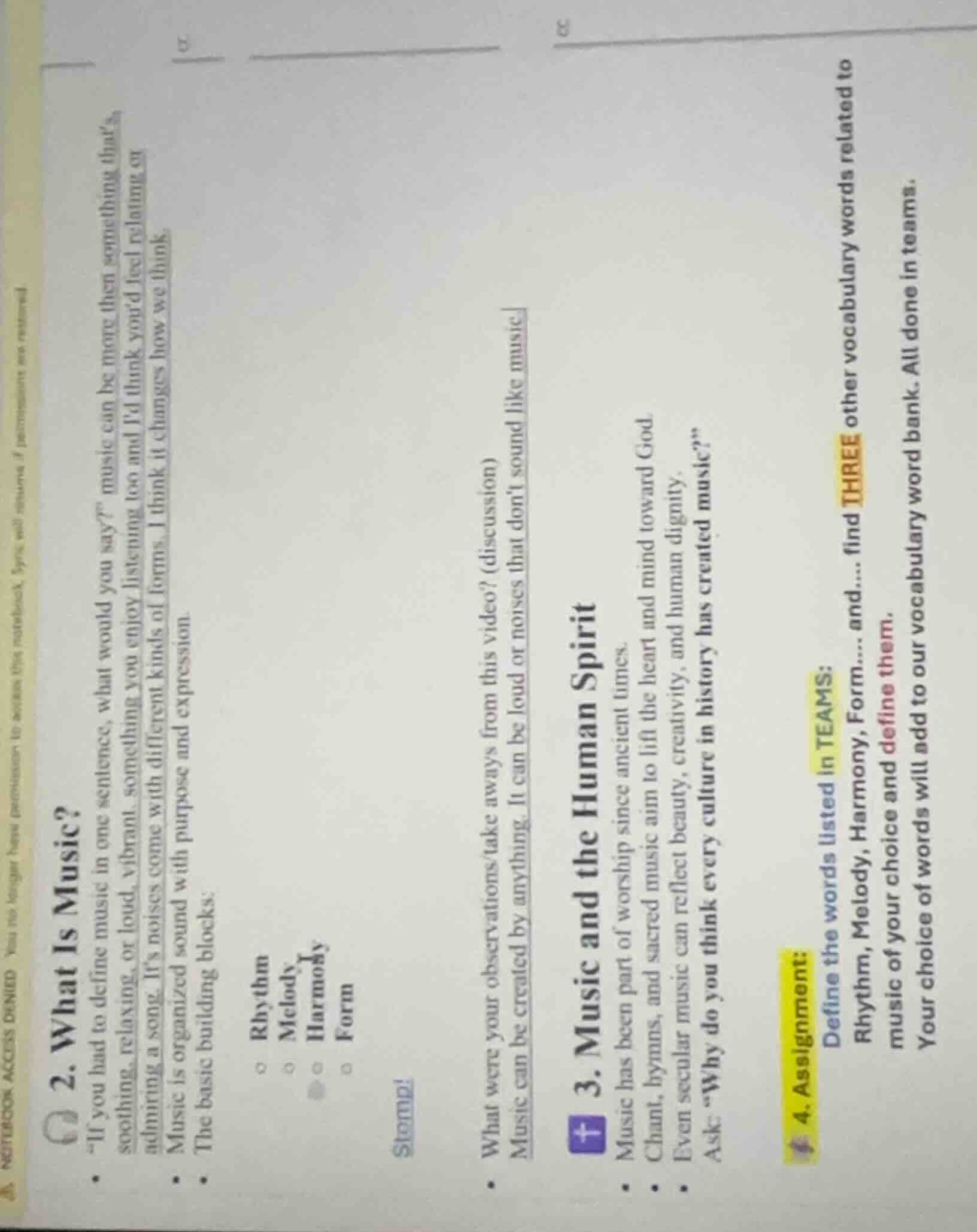 2. what is music? - if you had to define music in one sentence, what wo…