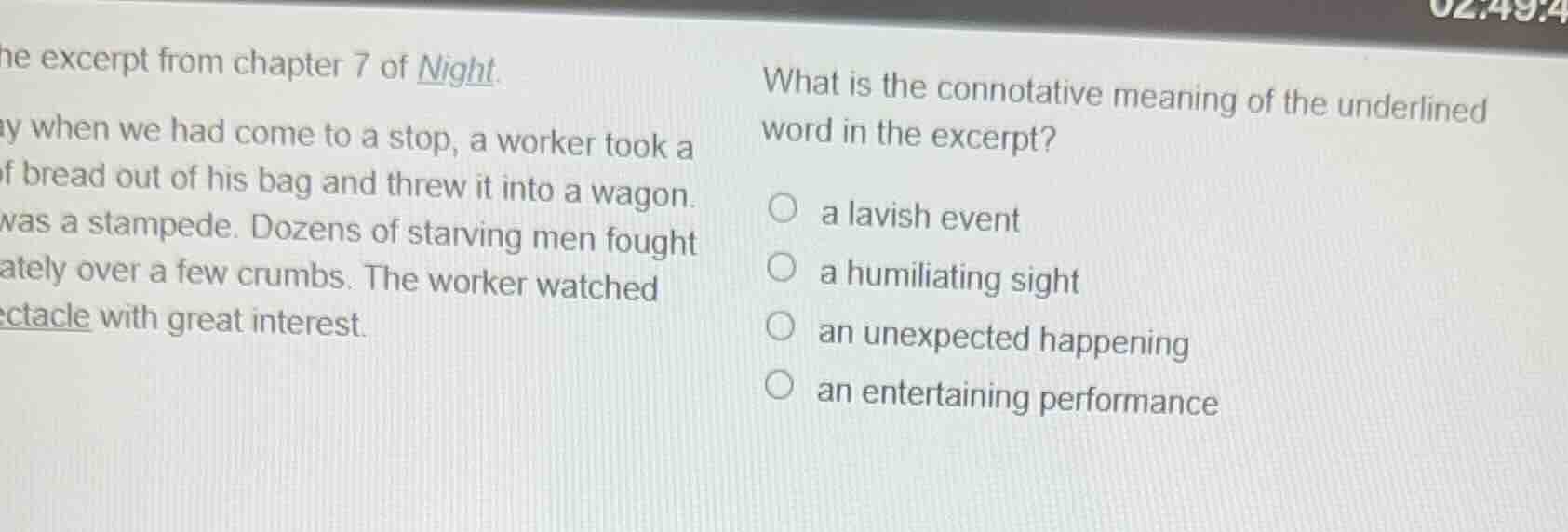 the excerpt from chapter 7 of night. when we had come to a stop, a work…