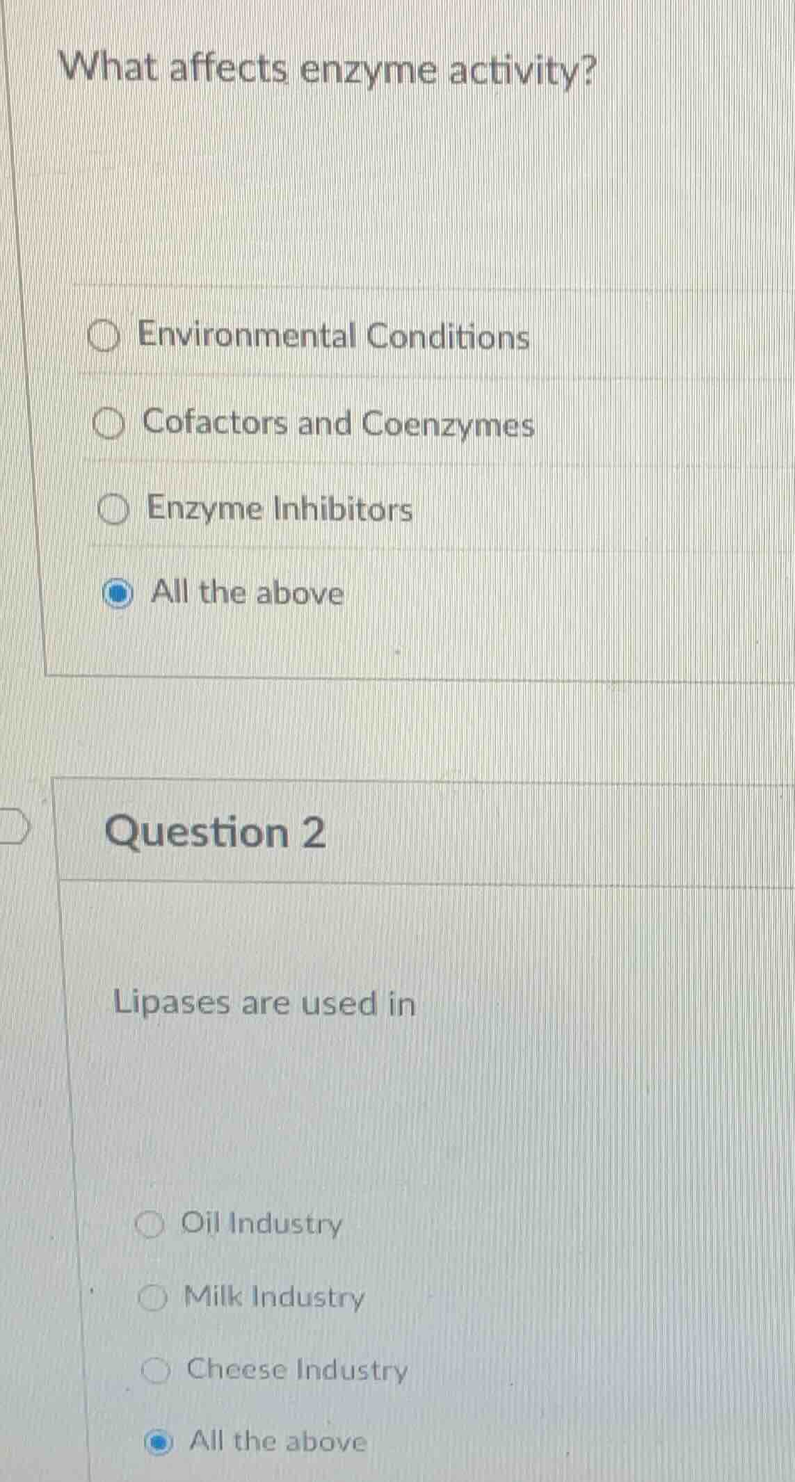 what affects enzyme activity? ○ environmental conditions ○ cofactors an…
