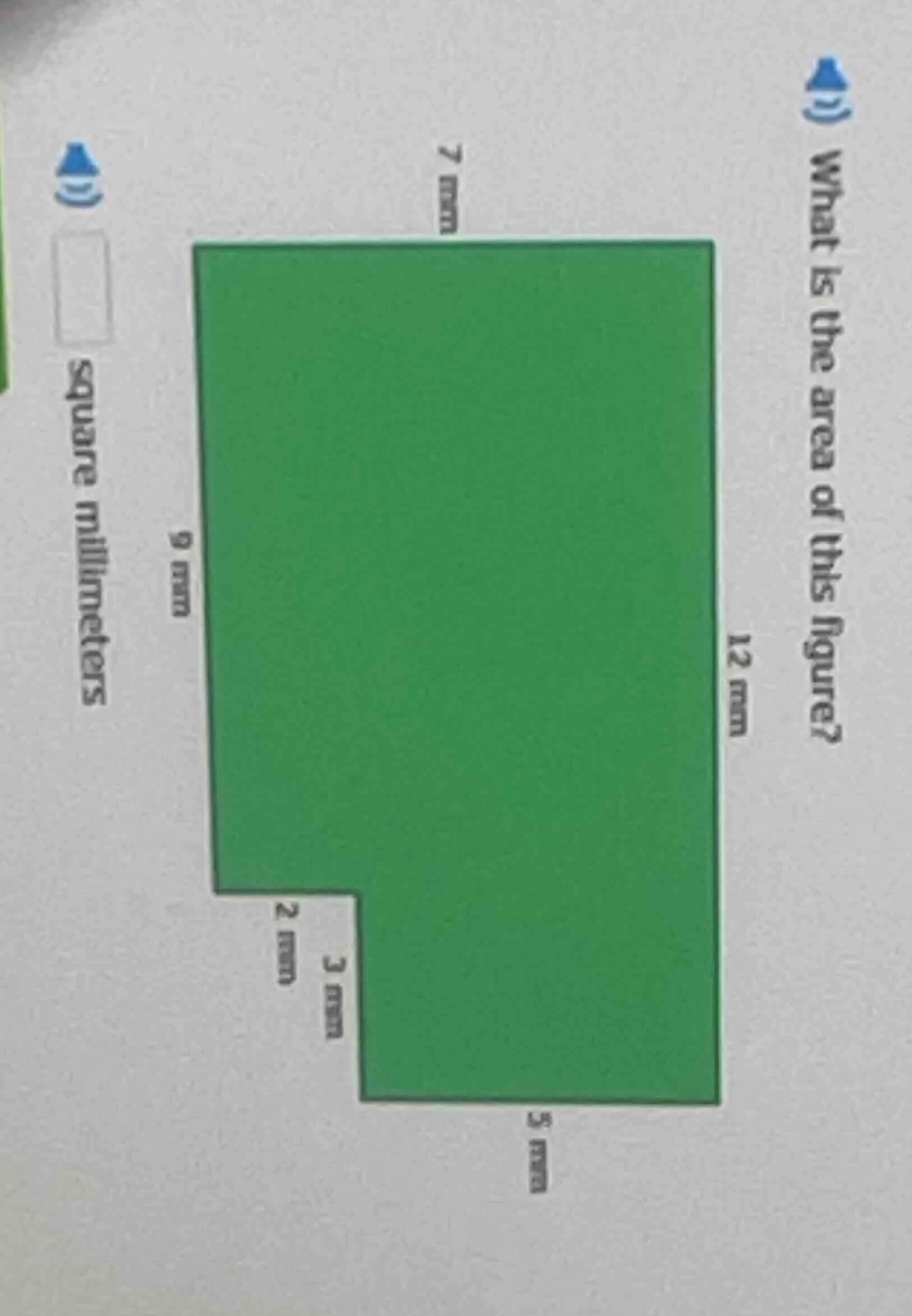 what is the area of this figure? square millimeters