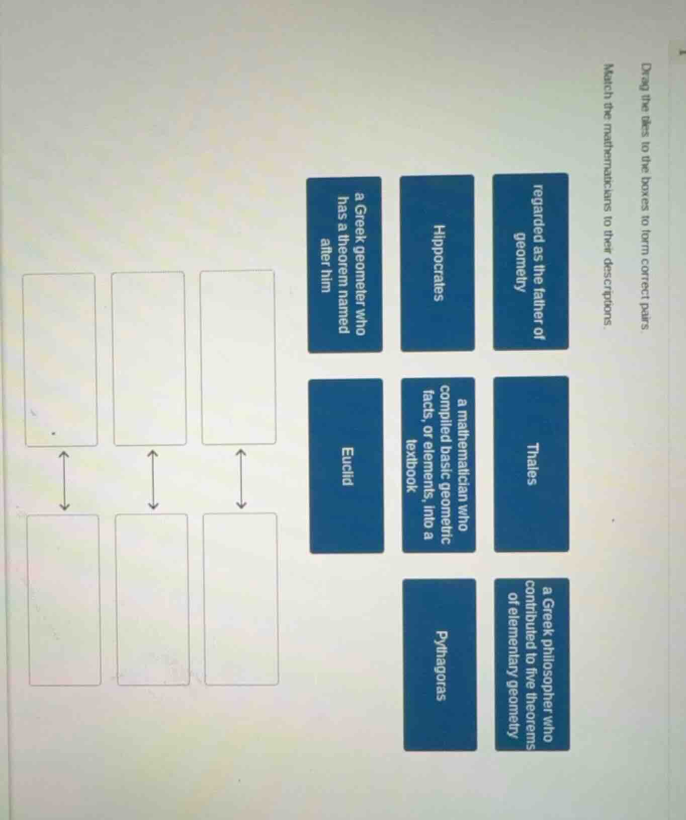 drag the tiles to the boxes to form correct pairs. match the mathematic…