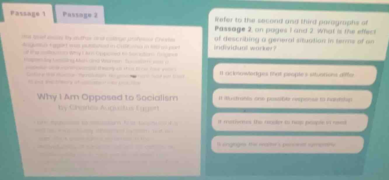 refer to the second and third paragraphs of passage 2, on pages 1 and 2…