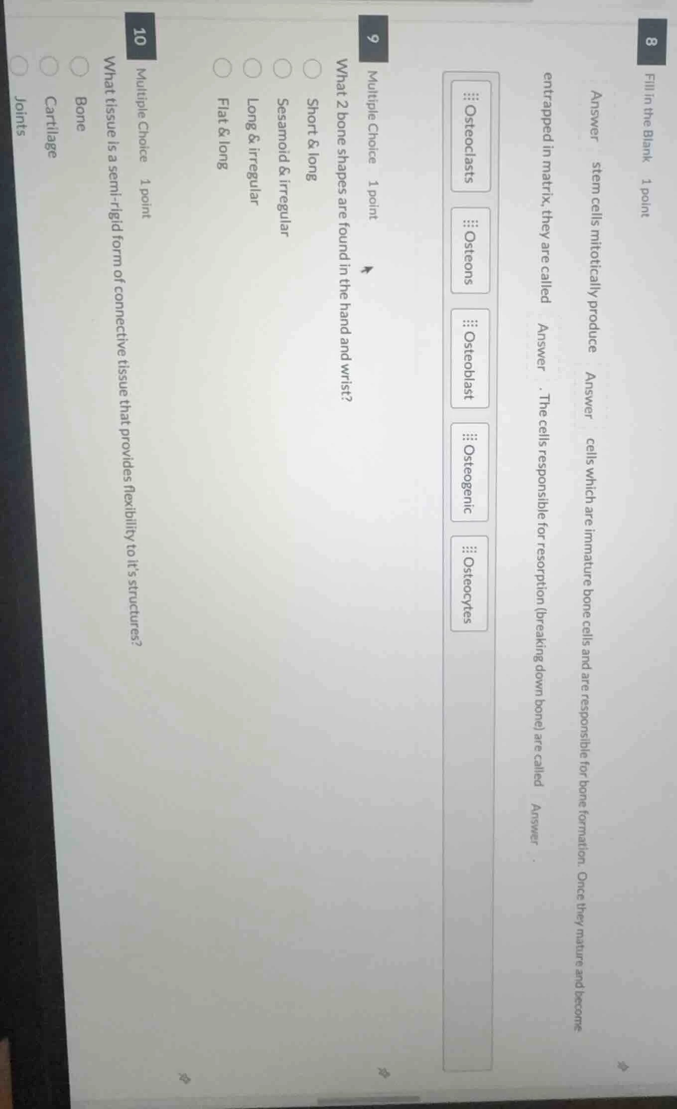 8 fill in the blank 1 point answer stem cells mitotically produce answe…