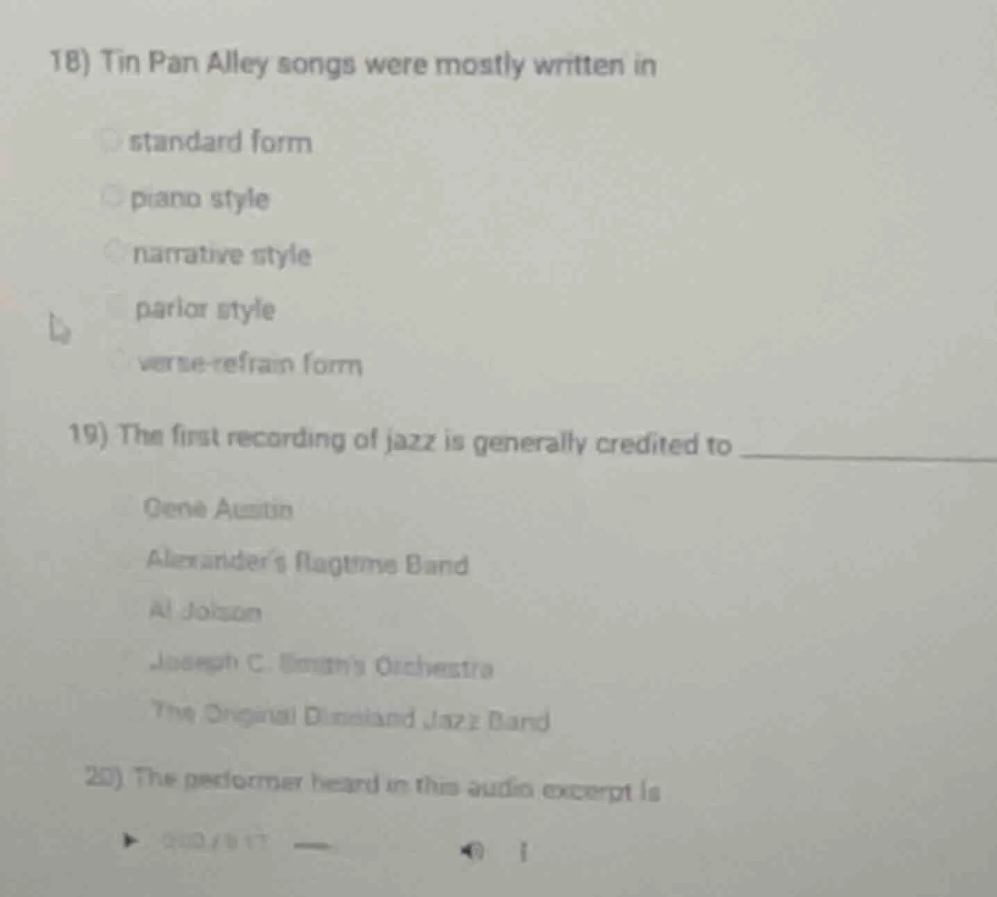 18) tin pan alley songs were mostly written in standard form piano styl…